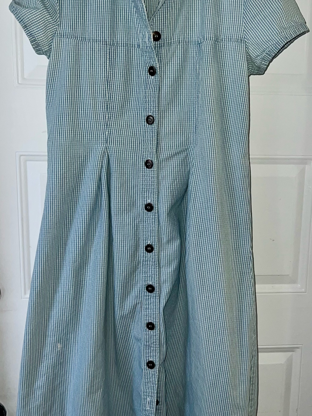 Vintage Light Blue And White Pinstripe Long Dress